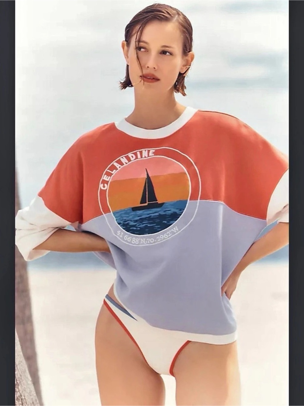 Anthropologie Celandine Boat Club Sweatshirt, size Small, NWT